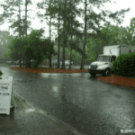 Loading a truck in the rain